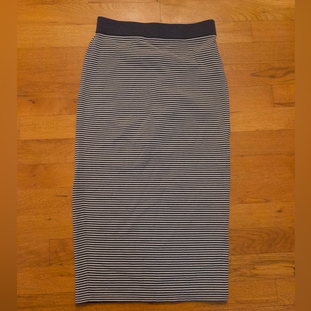Michael Kors Navy and White Striped Pencil Skirt